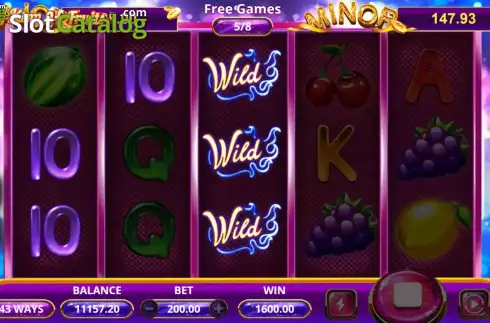 Wild Free Games Screen. King Of Fruits (Triple Profits Games) slot