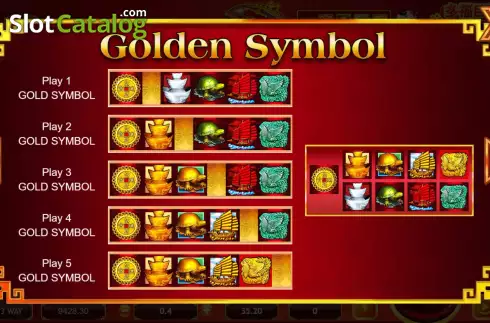 Golden Symbols Screen. 88 Fortunes (Triple Profits Games) slot