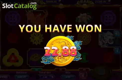Total Win in Free Spins Screen. 8 Dragons (Trople Profits Games) slot