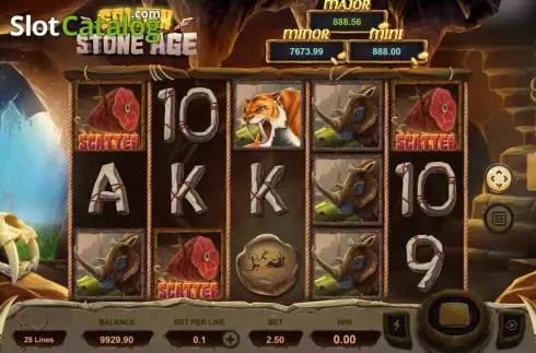 Free Spins screen. Golden Stone Age slot