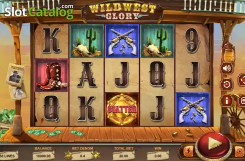 Game screen. Wild West Glory slot