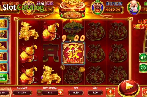 Win screen. Lucky Fortunes (Triple Profits Games) slot