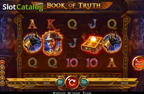 Reels Screen. Book of Truth slot