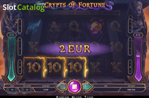 Win Screen. Crypts of Fortune slot