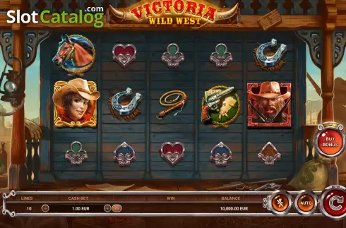 Game Screen. Victoria Wild West slot