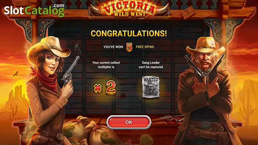Victoria Wild West Additional Free Spins with Multiplier Screen