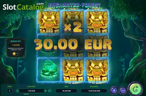 Win Screen 2. Enchanted Forest (TrueLab Games) slot