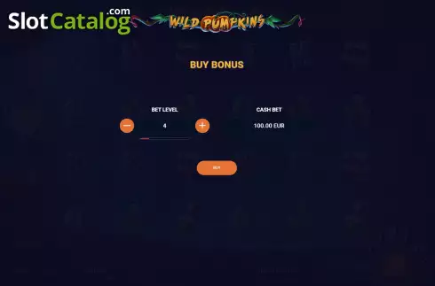 Buy Feature Screen. Wild Pumpkins slot
