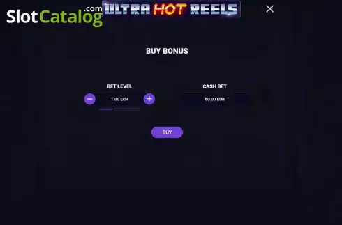 Buy Feature Screen. Ultra Hot Reels slot