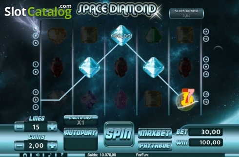 Win Screen. Space Diamond slot