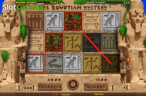 Win Screen. The Egyptian Mystery slot