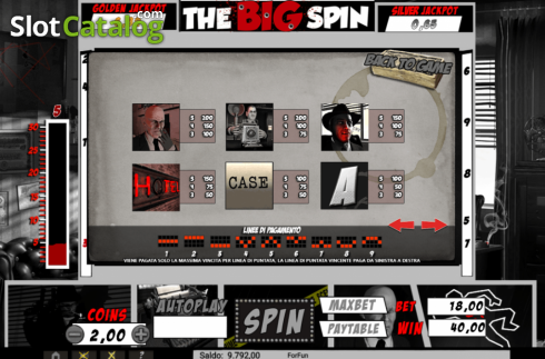 Paytable 1. The Big Spin slot