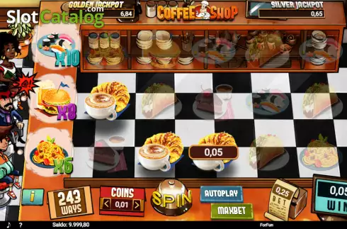Win screen. Coffee Shop slot