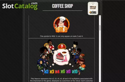 Features screen. Coffee Shop slot