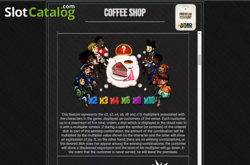 Features screen 2. Coffee Shop slot