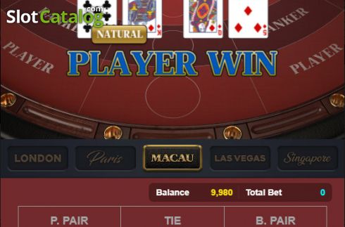 Win screen. 60 Sec Baccarat Las Vegas slot