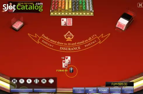 Game Screen. Blackjack Double Deck slot