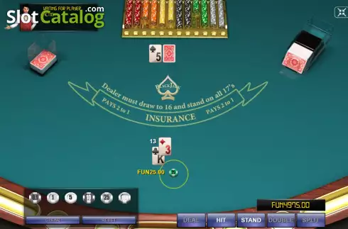 Game Screen. Blackjack Single Deck (Urgent Games) slot
