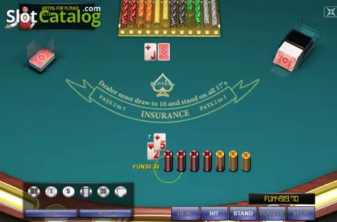 Pantalla4. Blackjack Single Deck (Urgent Games) Tragamonedas 