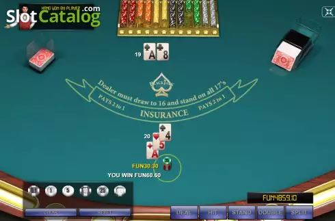 Pantalla6. Blackjack Single Deck (Urgent Games) Tragamonedas 