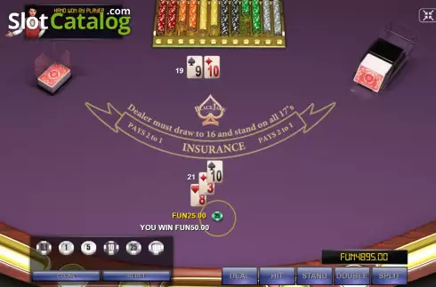 Pantalla5. Blackjack Six Deck (Urgent Games) Tragamonedas 