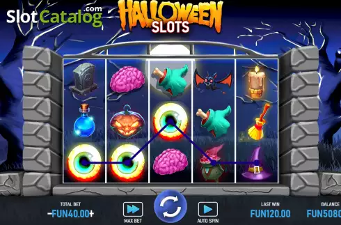 Win Screen. Halloween Slots (Urgent Games) slot