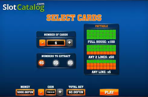 Start Screen. Bingo (Urgent Games) slot