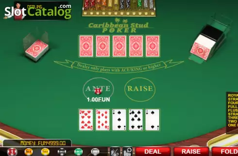 Game screen 3. Caribbean Stud Poker (Urgent Games) slot