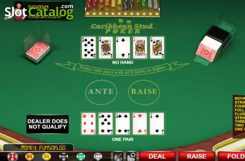 Pantalla8. Caribbean Stud Poker (Urgent Games) Tragamonedas 