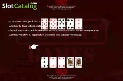 Pantalla9. Caribbean Stud Poker (Urgent Games) Tragamonedas 