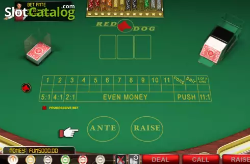Game screen. Red Dog Poker slot