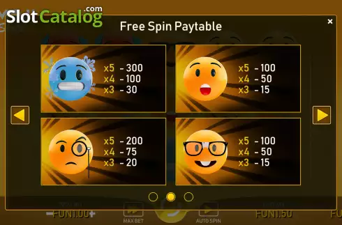 FS Paytable screen 2. Emoji Slots slot