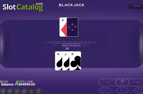Game screen 3. Blackjack Premium Single Deck slot