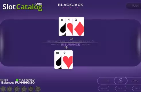 Ekran7. Blackjack Premium Single Deck yuvası