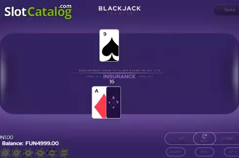 Game screen 2. Blackjack Premium Double Deck slot