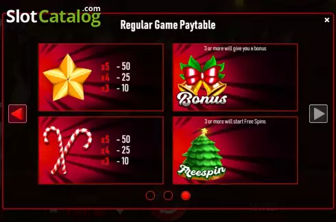 PayTable screen 3. Santa Slots slot