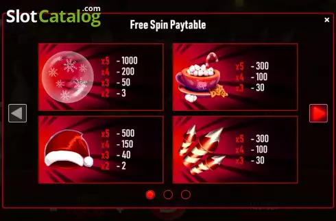 PayTable screen 4. Santa Slots slot
