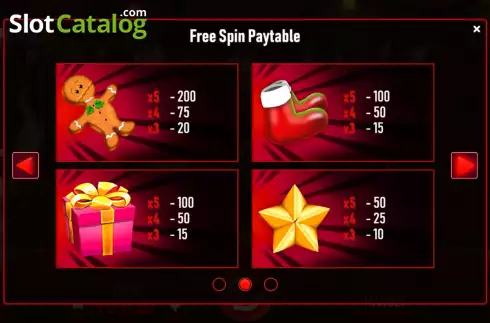 PayTable screen 5. Santa Slots slot
