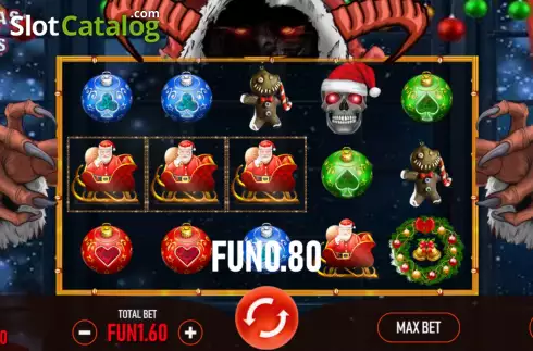 Win screen. Christmas With Krampus slot