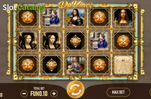 Game screen. Da Vinci Slots slot