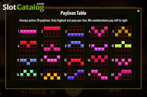 PayLines screen. Gang Of Pirates slot