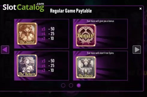 PayTable screen 3. Clow Cards slot