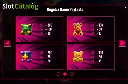 PayTable screen 2. Evil Gummy Bears slot