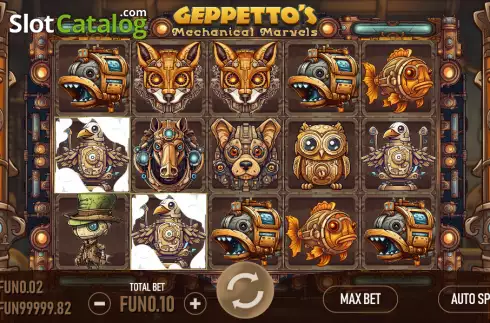 Win screen. Geppetto's Mechanical Marvels slot