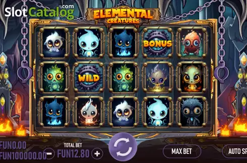 Reels screen. Elemental Creatures slot