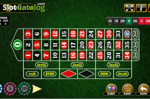 Bildschirm2. European Roulette (Vela Gaming) slot