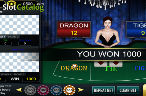 Win Screen. Dragon Tiger (Vela Gaming) slot