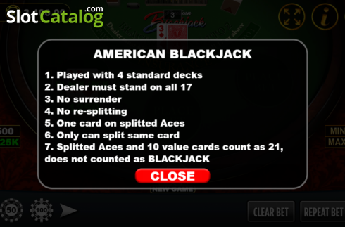Skärmdump7. American Blackjack (Vela Gaming) slot
