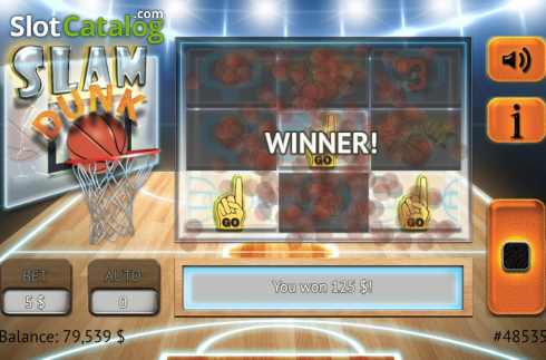 Win Screen. Slam Dunk slot