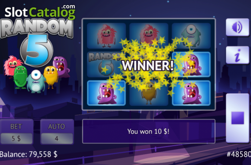 Win Screen. Random 5 slot
